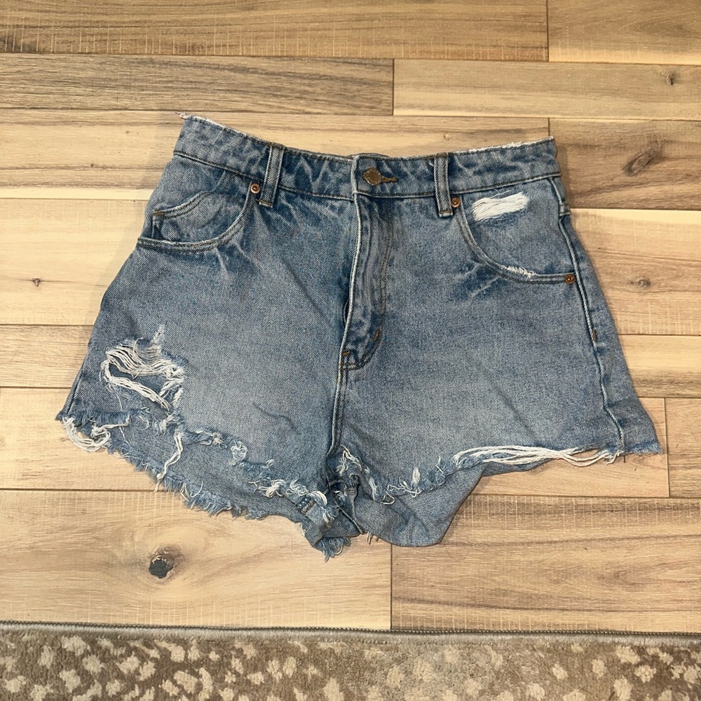 ROLLA'S Blue Distressed Jean Shorts